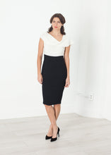 Load image into Gallery viewer, Asymmetric Dress in Cream/Black