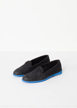 Load image into Gallery viewer, Suede Loafers - Black/Blue
