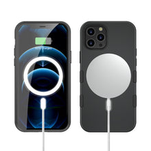 Load image into Gallery viewer, My Tech Pro LIQUID SILICONE EDITION Hybrid Case + AttachMe with MagSafe Compatible for Apple iPhone 12 Pro (6.1) / iPhone 12 (6.1) - Black