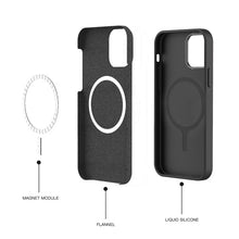 Load image into Gallery viewer, My Tech Pro LIQUID SILICONE EDITION Hybrid Case + AttachMe with MagSafe Compatible for Apple iPhone 12 Pro (6.1) / iPhone 12 (6.1) - Black