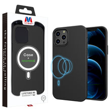 Load image into Gallery viewer, My Tech Pro LIQUID SILICONE EDITION Hybrid Case + AttachMe with MagSafe Compatible for Apple iPhone 12 Pro (6.1) / iPhone 12 (6.1) - Black