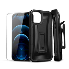 Load image into Gallery viewer, My Tech Pro LIQUID SILICONE EDITION Hybrid Case + AttachMe with MagSafe Compatible for Apple iPhone 12 Pro (6.1) / iPhone 12 (6.1) - Black