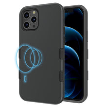 Load image into Gallery viewer, My Tech Pro LIQUID SILICONE EDITION Hybrid Case + AttachMe with MagSafe Compatible for Apple iPhone 12 Pro (6.1) / iPhone 12 (6.1) - Black
