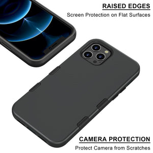 My Tech Pro LIQUID SILICONE EDITION Hybrid Case + AttachMe with MagSafe Compatible for Apple iPhone 12 Pro (6.1) / iPhone 12 (6.1) - Black