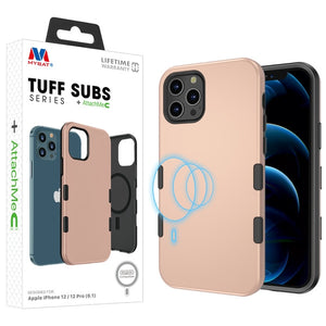 My Tech Pro LIQUID SILICONE EDITION Hybrid Case + AttachMe with MagSafe Compatible for Apple iPhone 12 Pro (6.1) / iPhone 12 (6.1) - Black