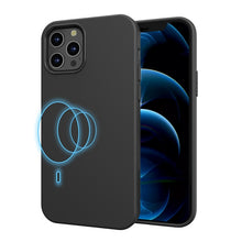 Load image into Gallery viewer, My Tech Pro LIQUID SILICONE EDITION Hybrid Case + AttachMe with MagSafe Compatible for Apple iPhone 12 Pro (6.1) / iPhone 12 (6.1) - Black
