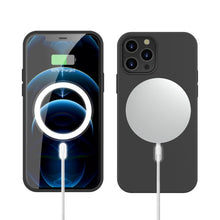 Load image into Gallery viewer, My Tech Pro LIQUID SILICONE EDITION Hybrid Case + AttachMe with MagSafe Compatible for Apple iPhone 12 Pro (6.1) / iPhone 12 (6.1) - Black

