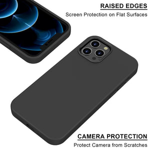 My Tech Pro LIQUID SILICONE EDITION Hybrid Case + AttachMe with MagSafe Compatible for Apple iPhone 12 Pro (6.1) / iPhone 12 (6.1) - Black