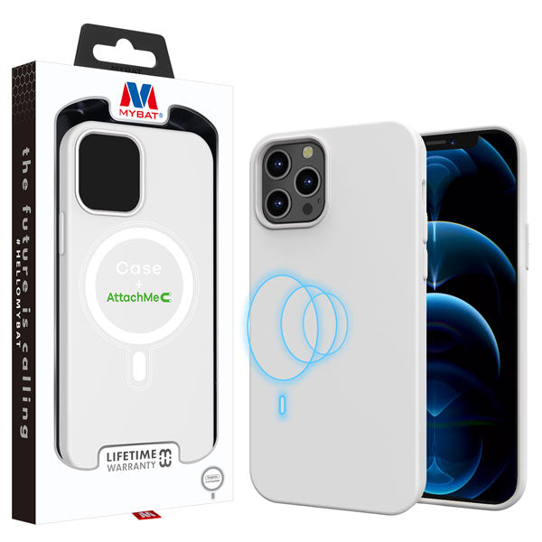 My Tech Pro LIQUID SILICONE EDITION Hybrid Case + AttachMe with MagSafe Compatible for Apple iPhone 12 Pro (6.1) / iPhone 12 (6.1) - Black