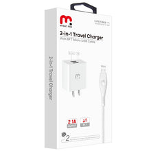 Load image into Gallery viewer, MyBat Pro 2-in-1 Car Charger with 6ft Micro USB Cable - Black

