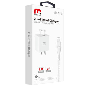 MyBat Pro 2-in-1 Car Charger with 6ft Micro USB Cable - Black
