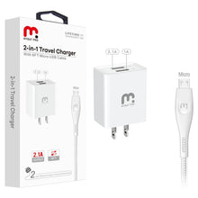 Load image into Gallery viewer, MyBat Pro 2-in-1 Car Charger with 6ft Micro USB Cable - Black
