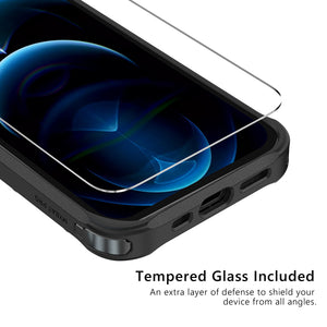 My Tech Pro LIQUID SILICONE EDITION Hybrid Case + AttachMe with MagSafe Compatible for Apple iPhone 12 Pro (6.1) / iPhone 12 (6.1) - Black
