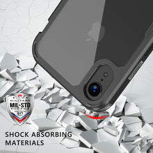 Load image into Gallery viewer, MyBat Pro Lux Series Hybrid Case (Tempered Glass Screen Protector)[Military-Grade Certified] for Apple iPhone XR - Black / Transparent Clear
