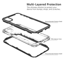 Load image into Gallery viewer, MyBat Pro Lux Series Hybrid Case (Tempered Glass Screen Protector)[Military-Grade Certified] for Apple iPhone XR - Black / Transparent Clear
