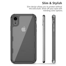 Load image into Gallery viewer, MyBat Pro Lux Series Hybrid Case (Tempered Glass Screen Protector)[Military-Grade Certified] for Apple iPhone XR - Black / Transparent Clear
