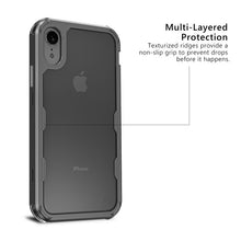 Load image into Gallery viewer, MyBat Pro Lux Series Hybrid Case (Tempered Glass Screen Protector)[Military-Grade Certified] for Apple iPhone XR - Black / Transparent Clear
