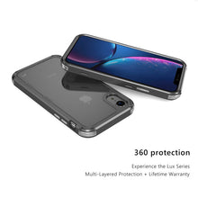 Load image into Gallery viewer, MyBat Pro Lux Series Hybrid Case (Tempered Glass Screen Protector)[Military-Grade Certified] for Apple iPhone XR - Black / Transparent Clear
