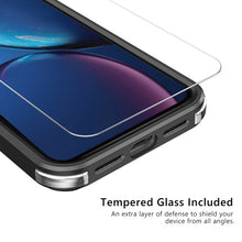Load image into Gallery viewer, MyBat Pro Lux Series Hybrid Case (Tempered Glass Screen Protector)[Military-Grade Certified] for Apple iPhone XR - Black / Transparent Clear
