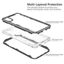 Load image into Gallery viewer, MyBat Pro Lux Series Hybrid Case (Tempered Glass Screen Protector)[Military-Grade Certified] for Apple iPhone XS Max - Black / Transparent Clear
